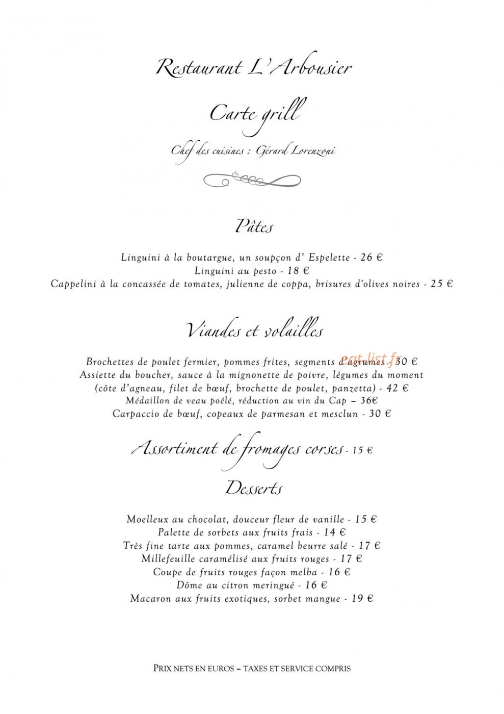 L’Arbousier — carte page 7
