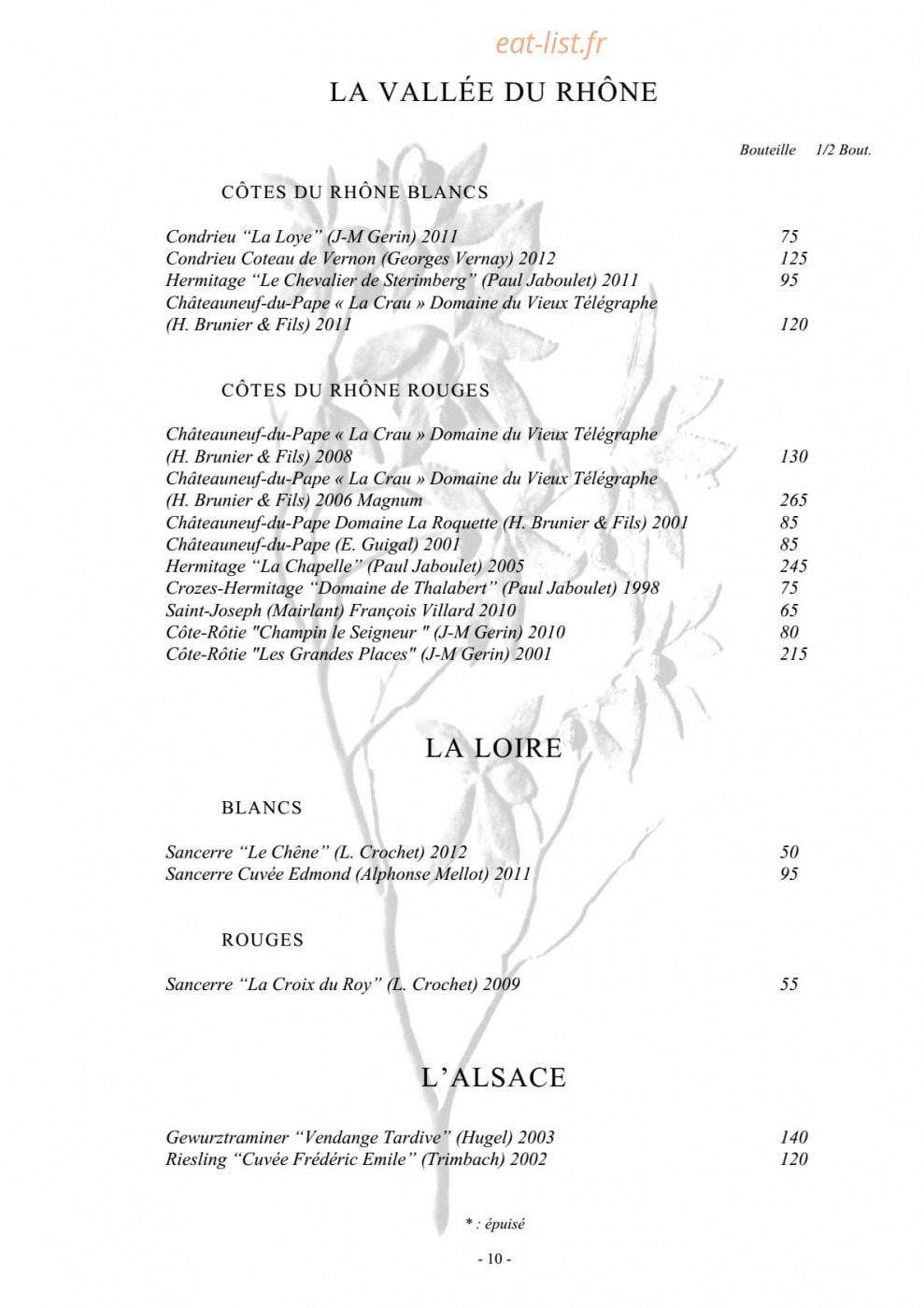 L’Arbousier — carte page 17