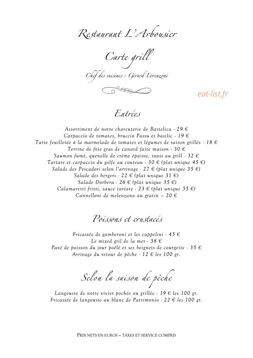 L’Arbousier — carte page 6
