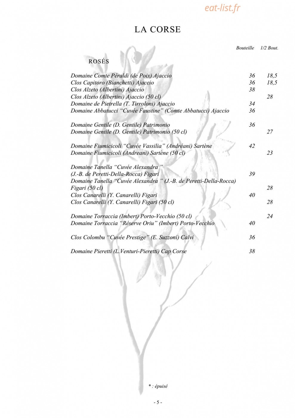 L’Arbousier — carte page 12