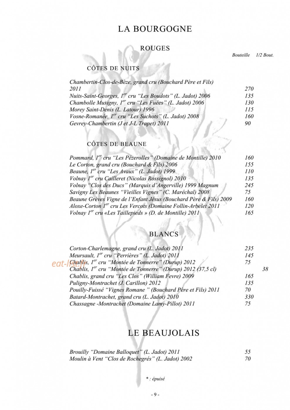 L’Arbousier — carte page 16