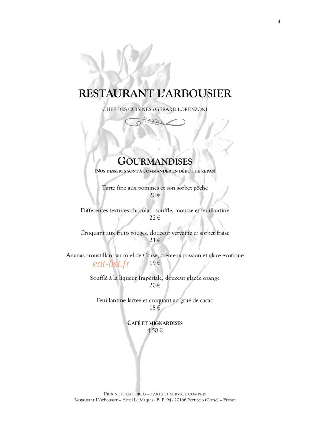 L’Arbousier — carte page 5