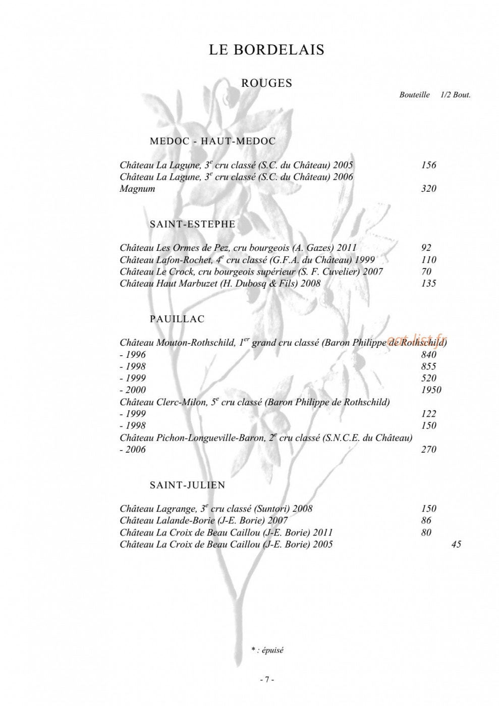 L’Arbousier — carte page 14