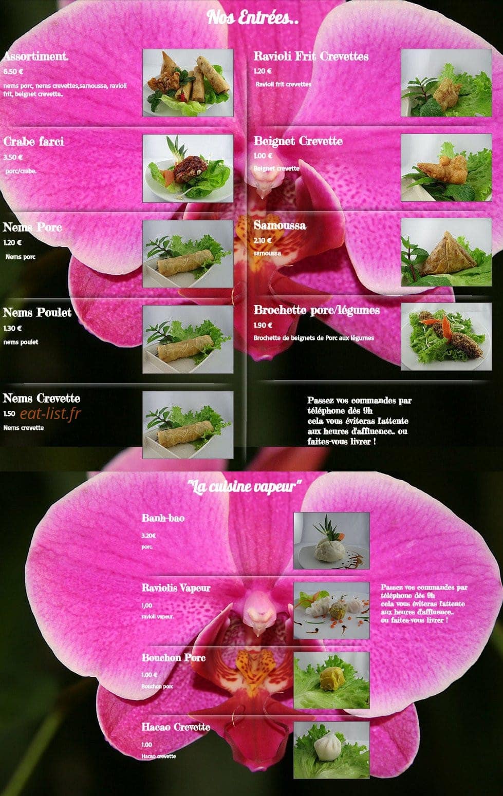 L' Orchidée — carte page 1
