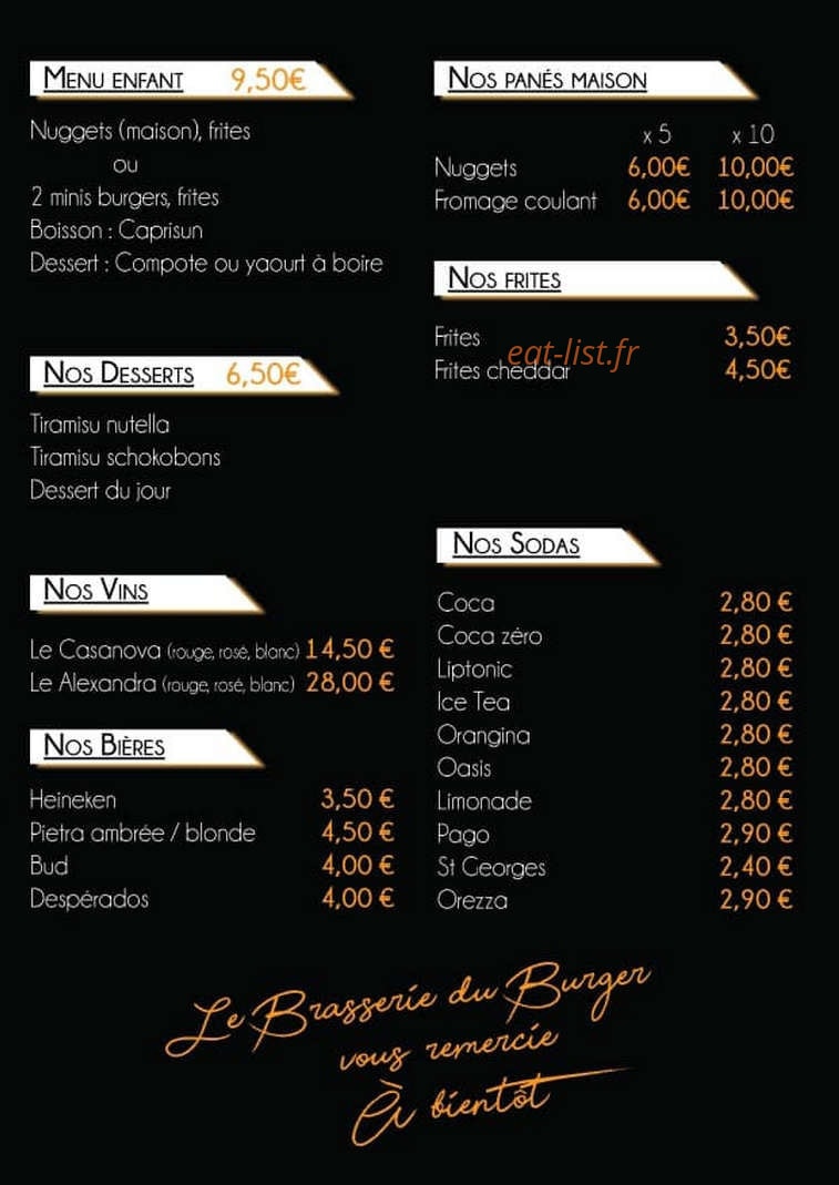 La brasserie du burger — carte page 3