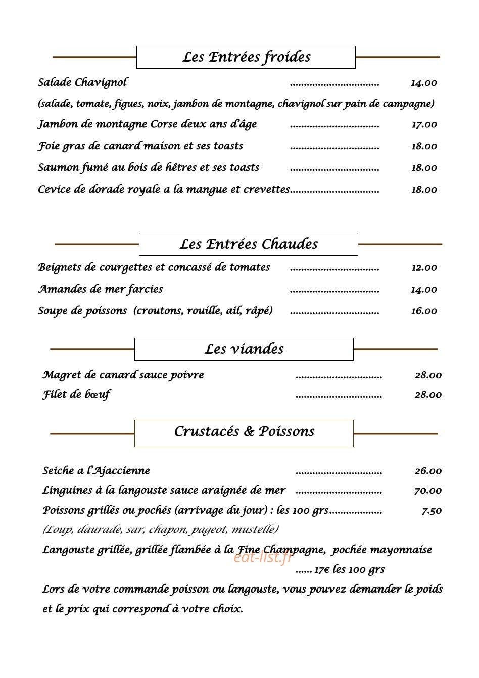 La Paillote — carte page 1