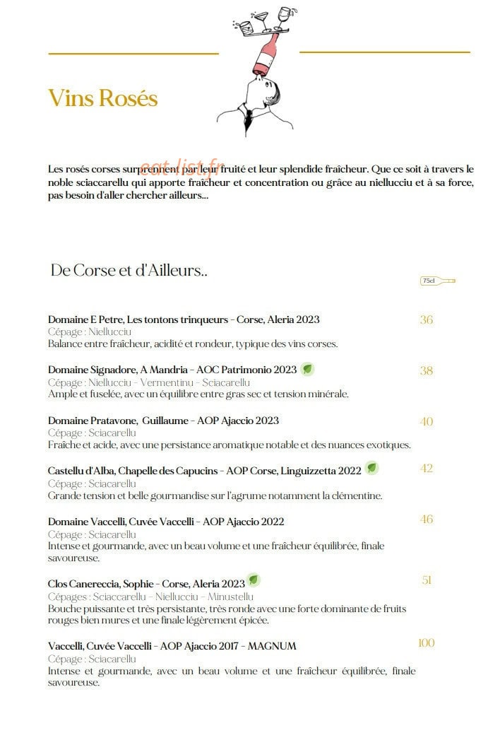 La Terrasse du Fesch — carte page 10