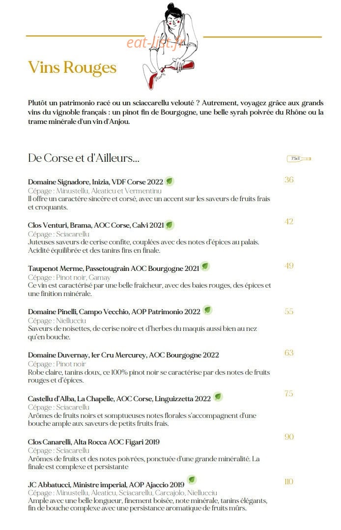 La Terrasse du Fesch — carte page 12