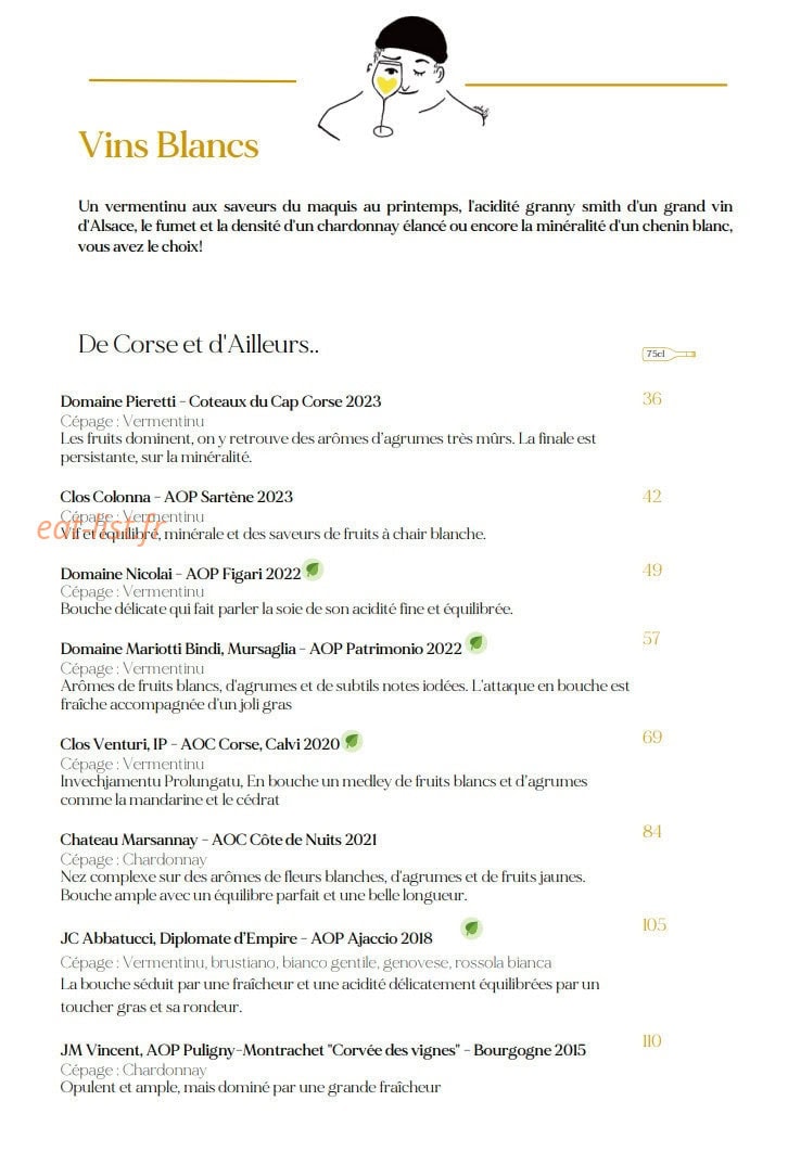 La Terrasse du Fesch — carte page 11