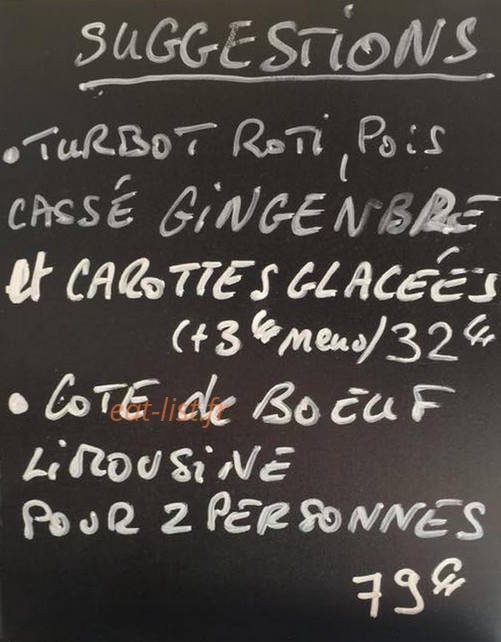 Le bistrot d'Emile — carte page 1