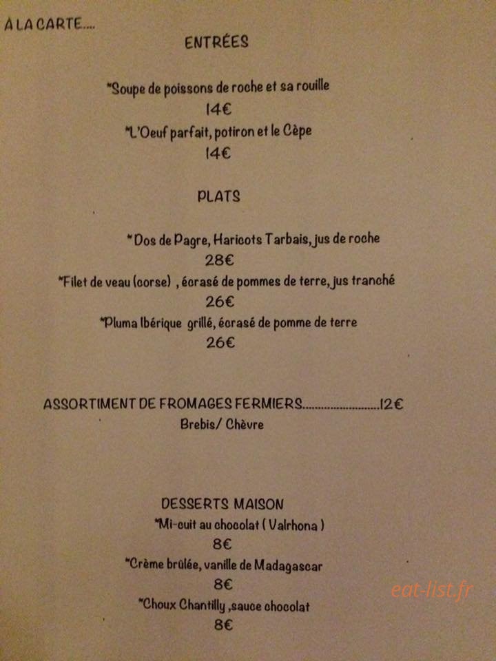 Le Cabanon — carte page 1