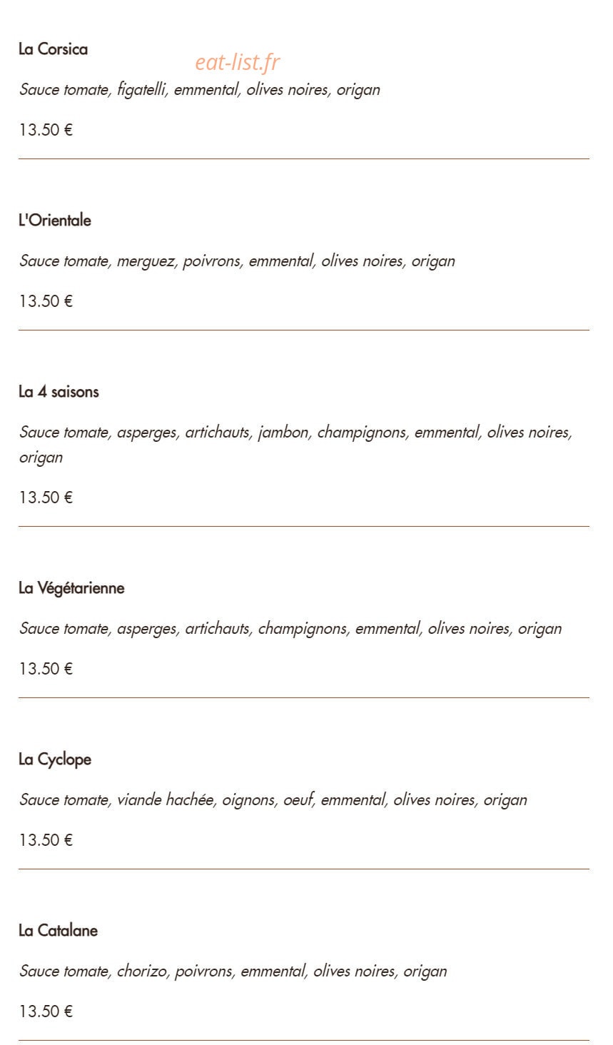 Le Grill — carte page 12