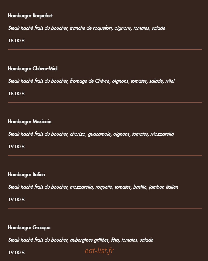 Le Grill — carte page 17