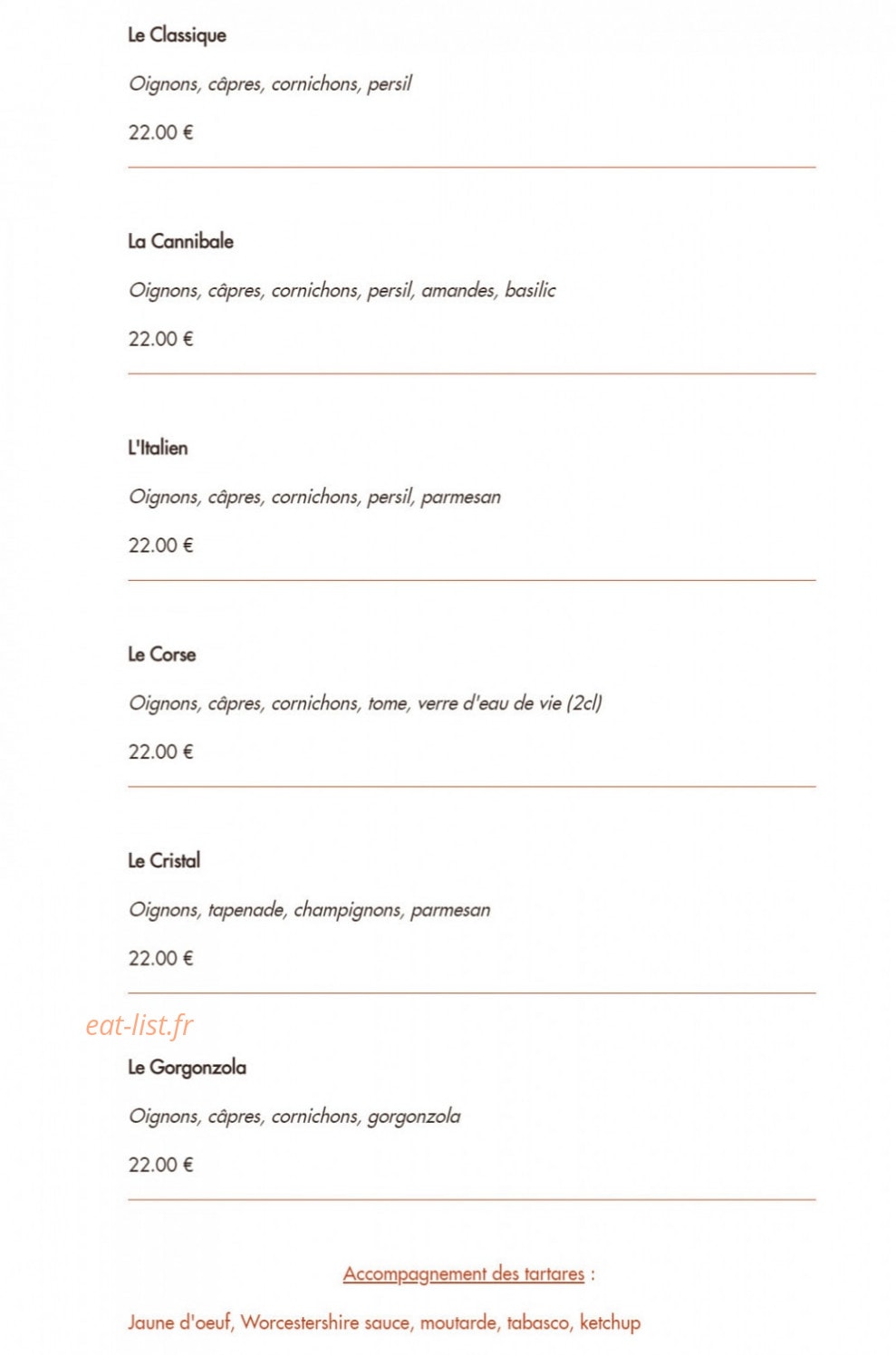 Le Grill — carte page 22