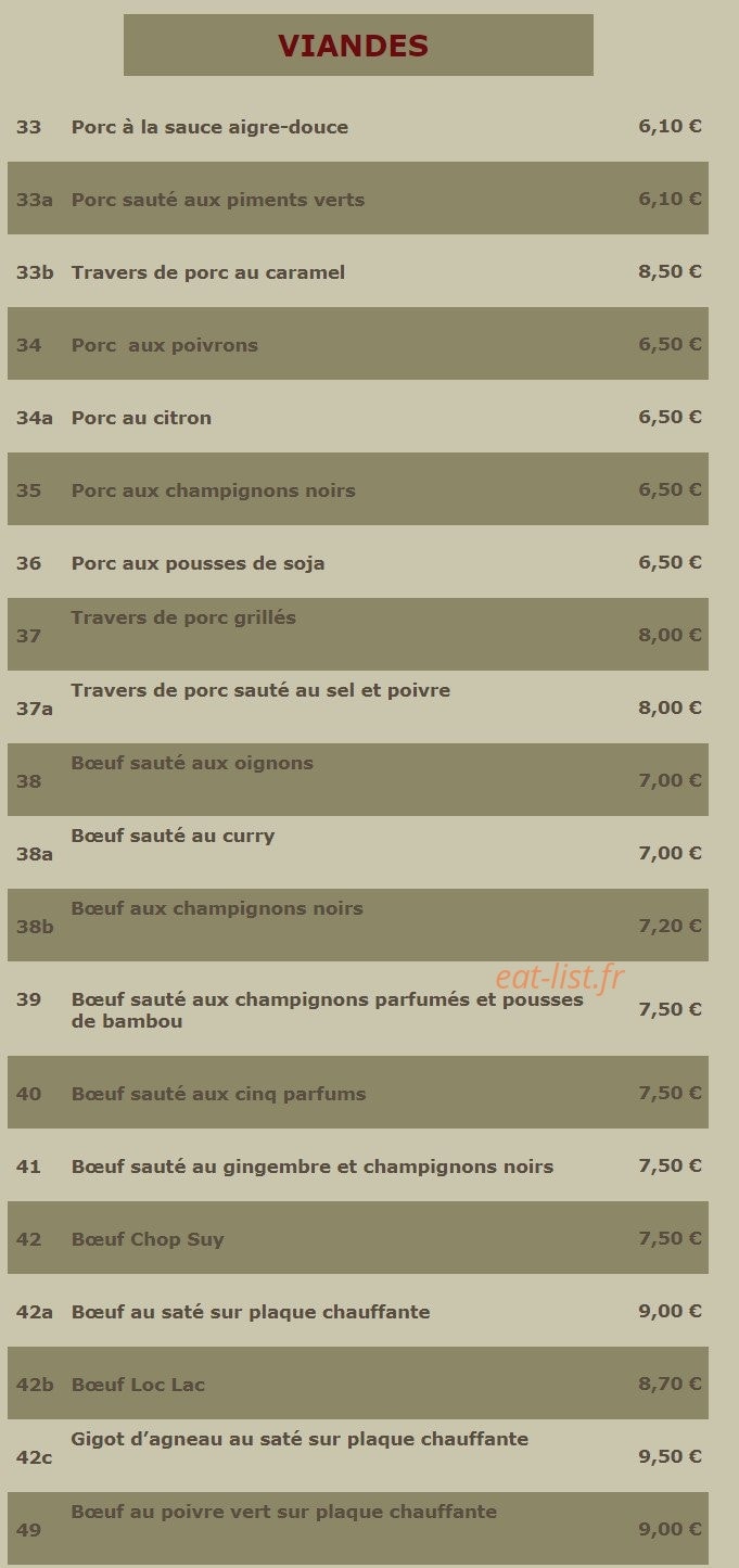 Le Mandarin — carte page 16