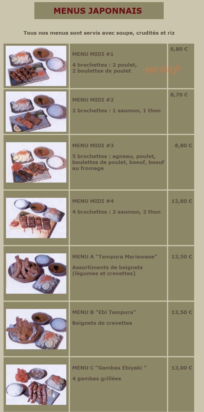 Le Mandarin — carte page 1