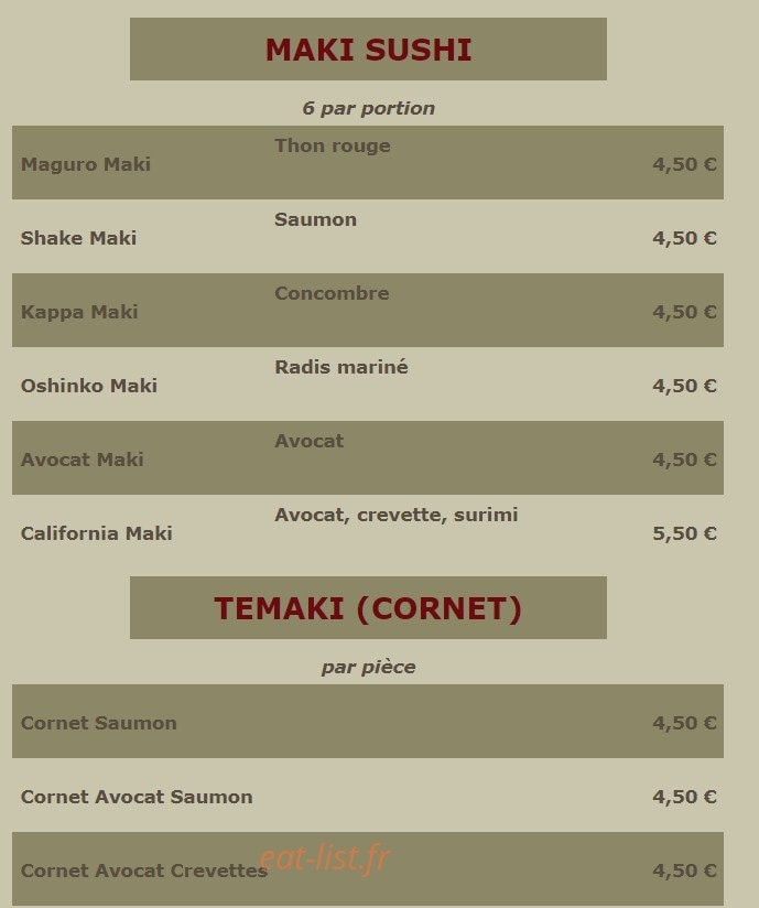 Le Mandarin — carte page 5