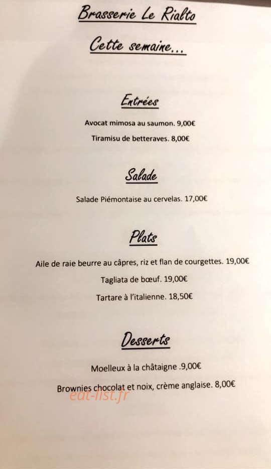 Le Rialto Agosta — carte page 1