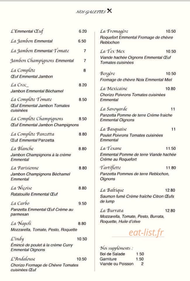 Le Stop Bar — carte page 1