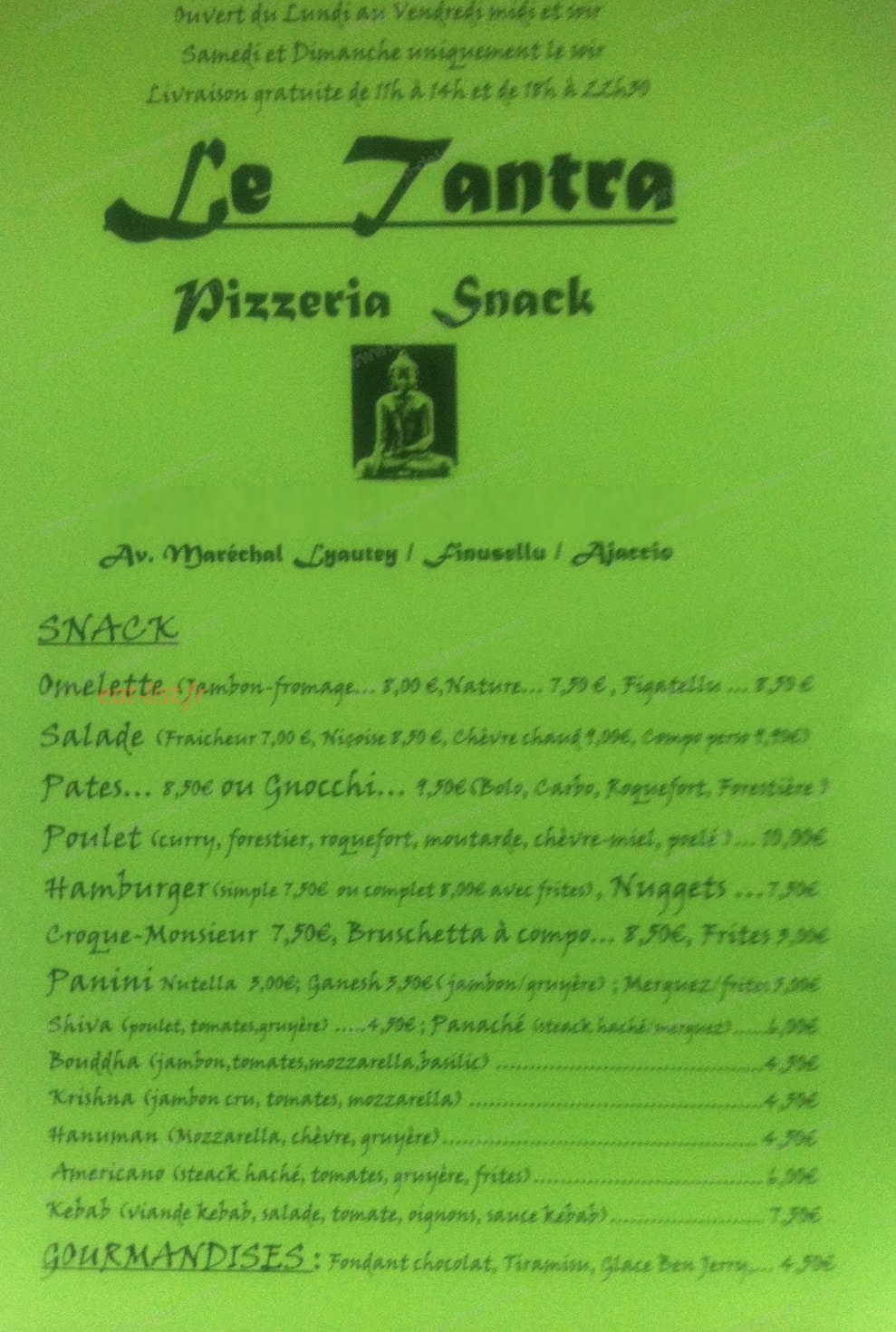 Le Tantra — carte page 1