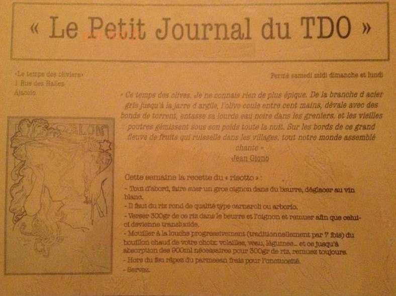 Le temps des oliviers — carte page 1