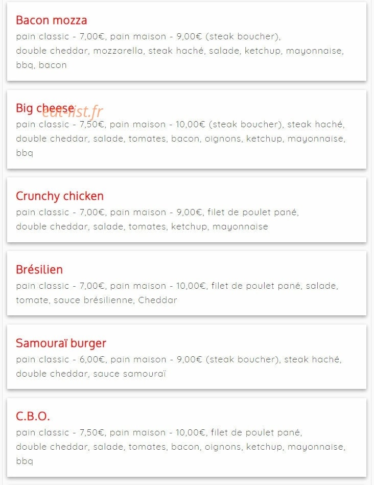 MN Burger — carte page 4