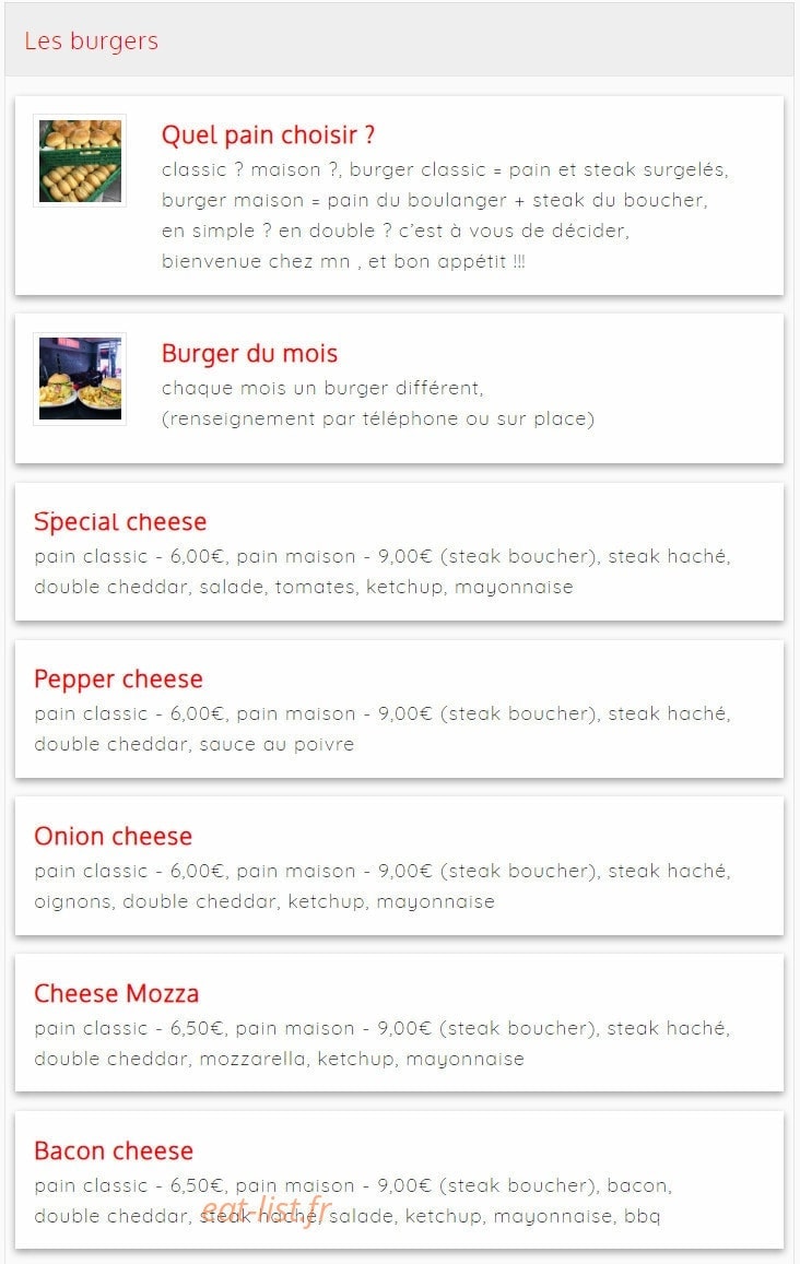 MN Burger — carte page 3