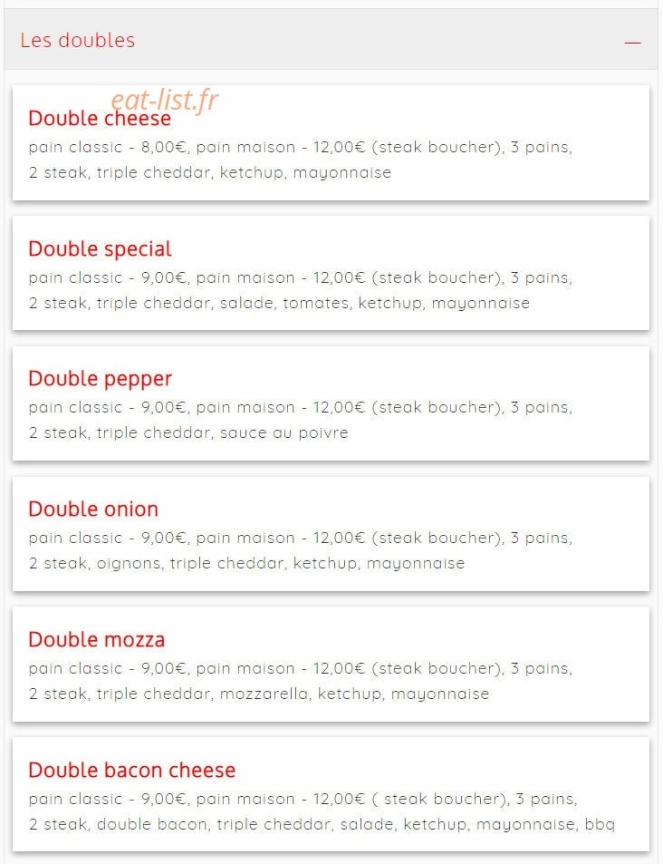 MN Burger — carte page 9
