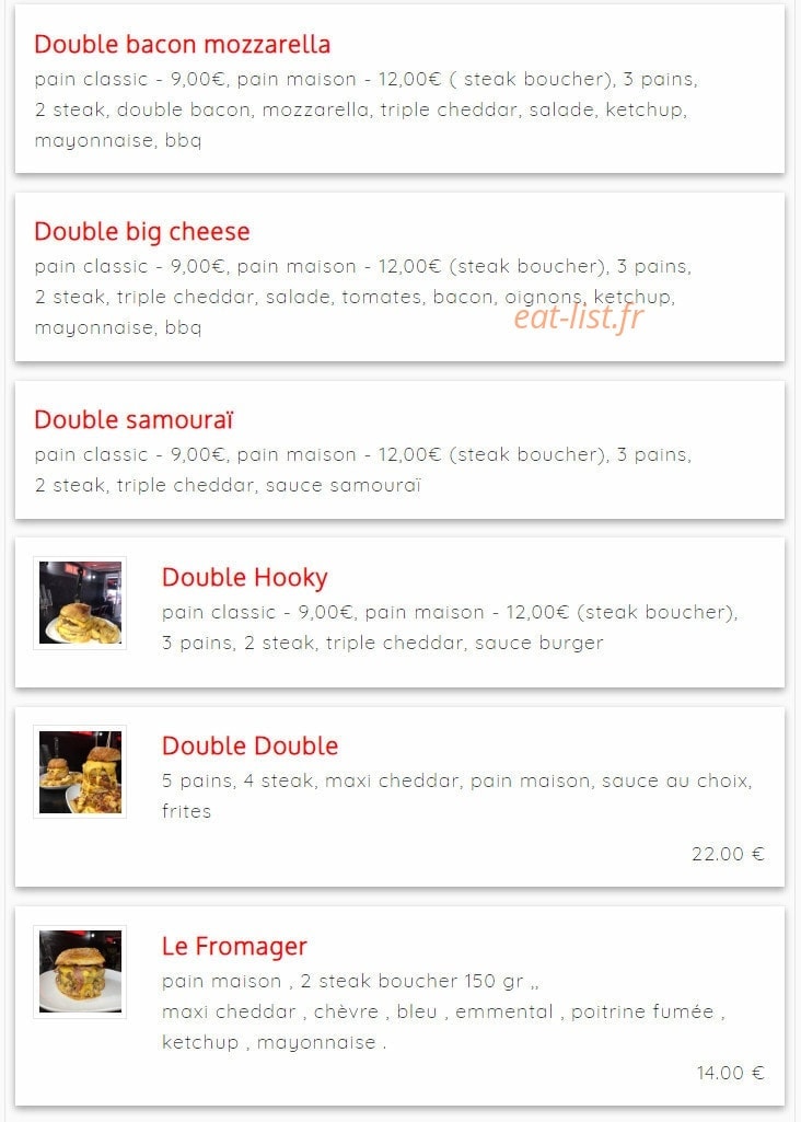 MN Burger — carte page 10