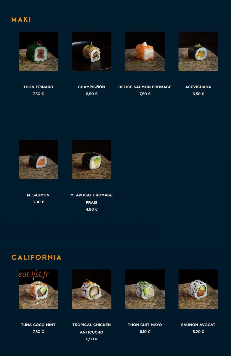 NKI sushi — carte page 8