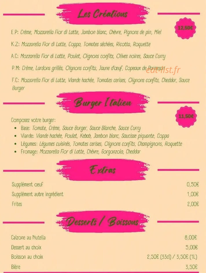 Pizza in Bocca — carte page 2