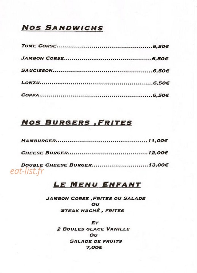 Restaurant Du Parc — carte page 3