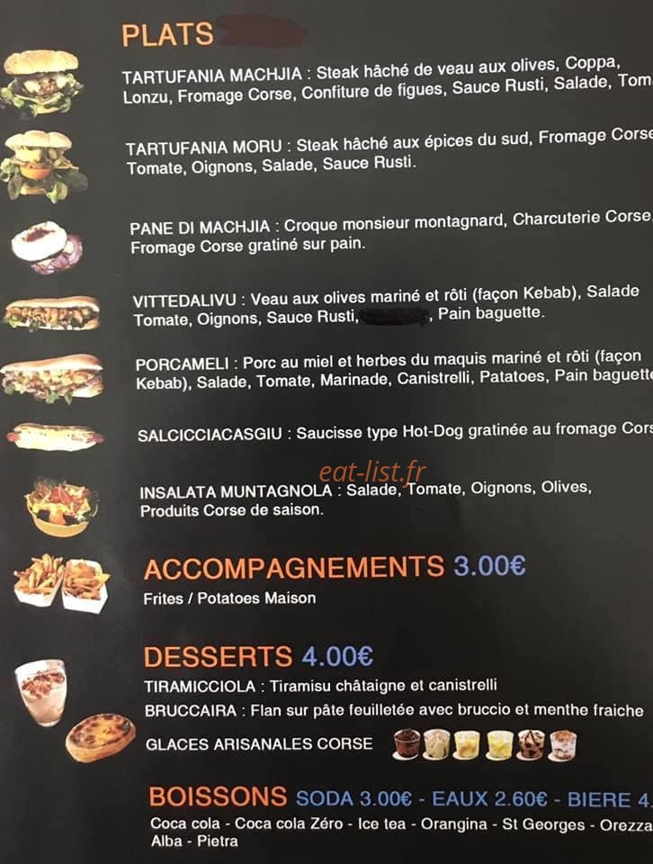Rusti Corsican Slow Food — carte page 1