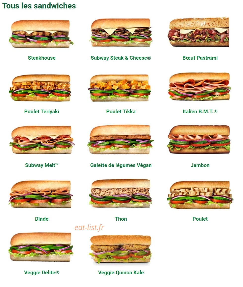 Subway — carte page 1