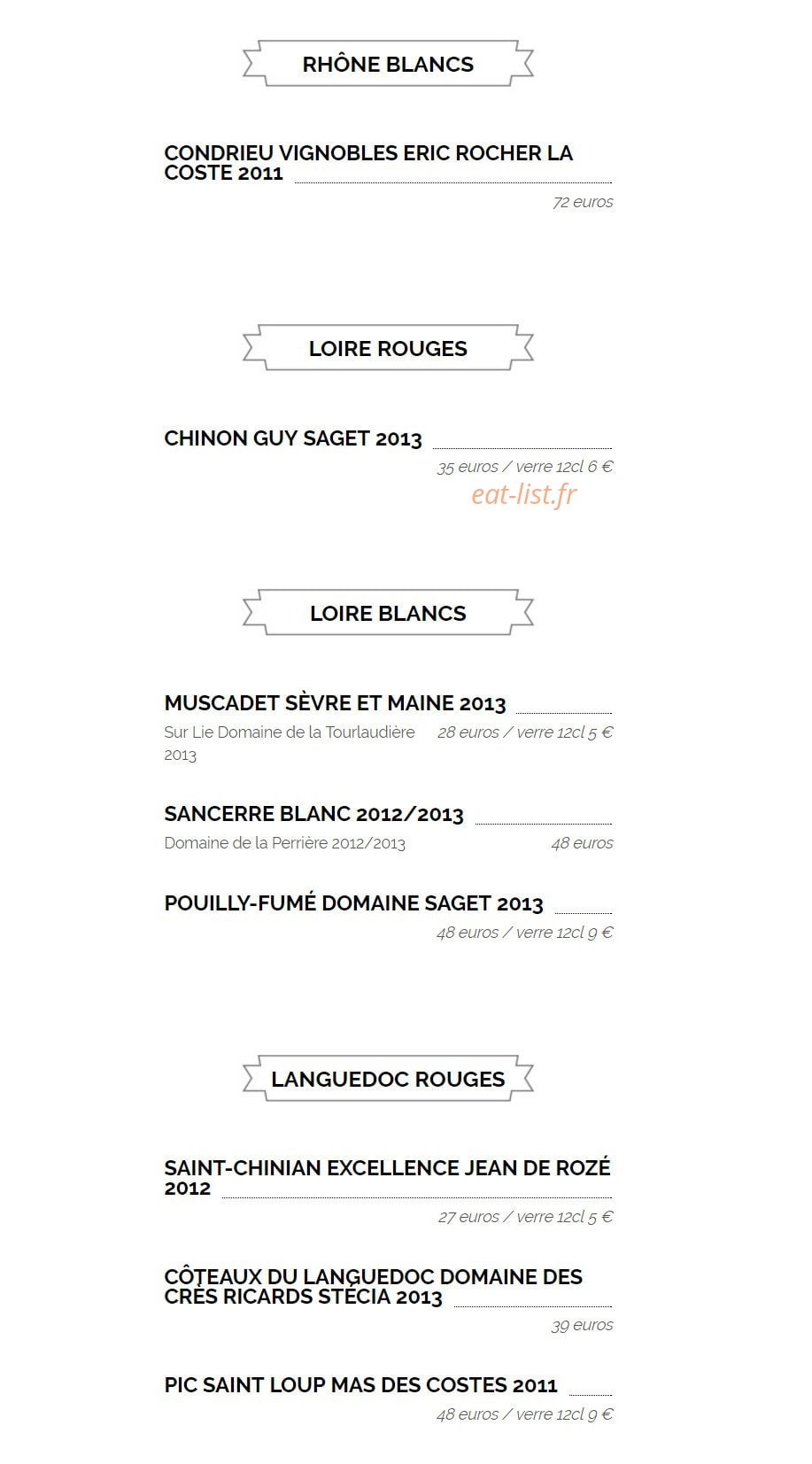 Sur La Braise — carte page 13