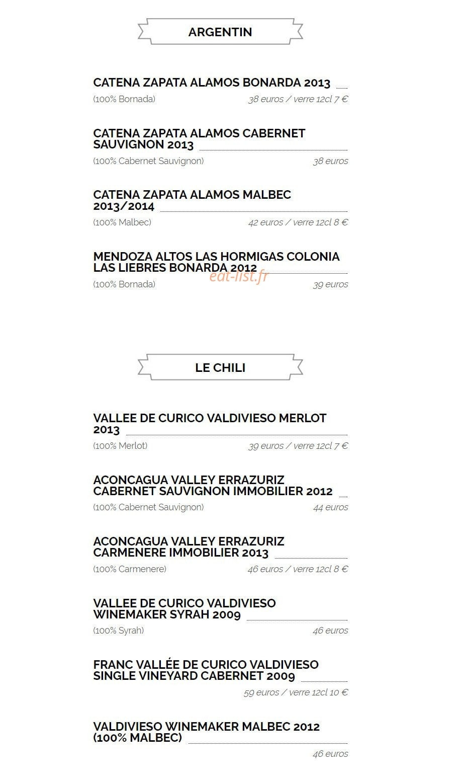 Sur La Braise — carte page 17