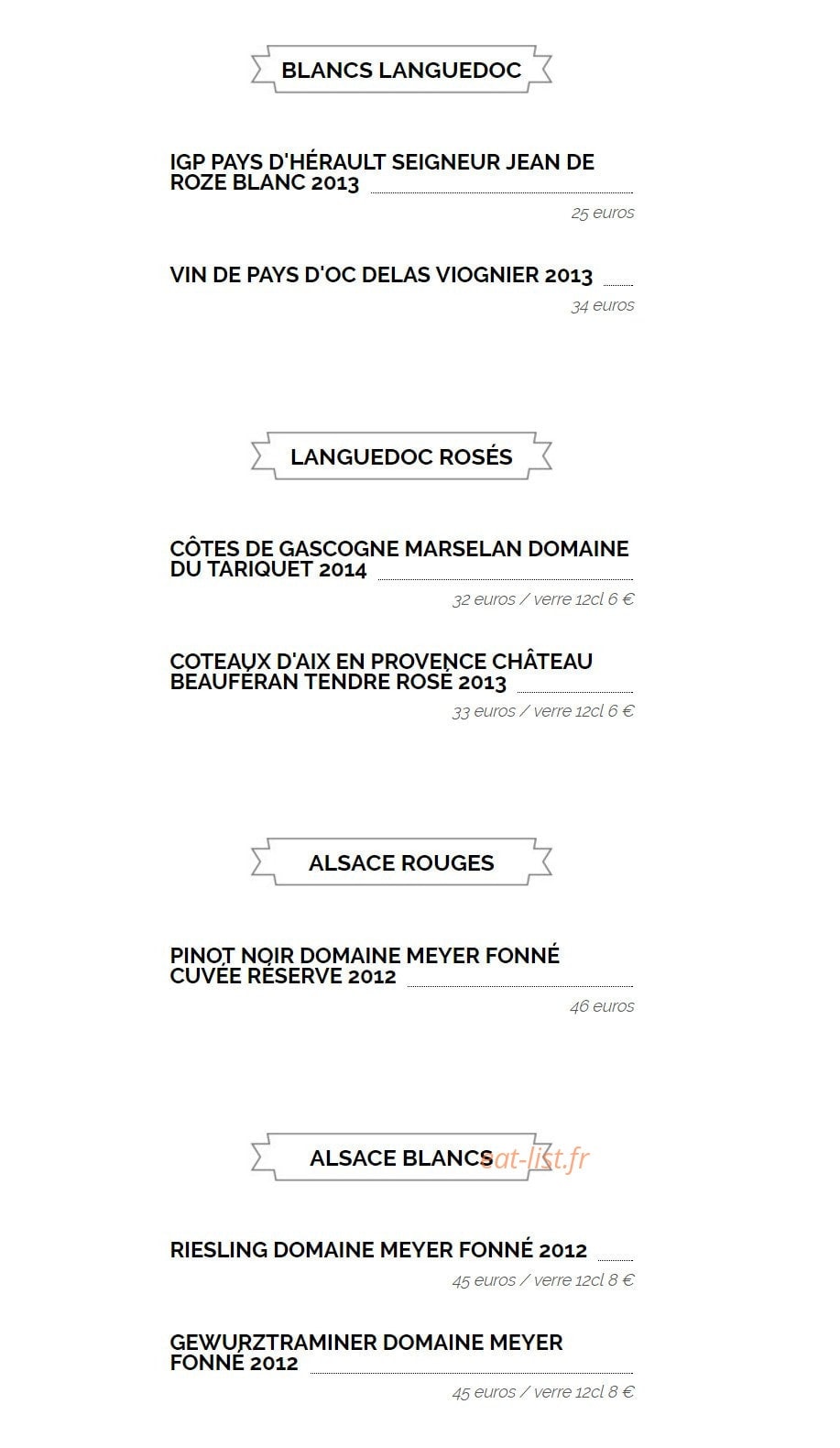 Sur La Braise — carte page 14