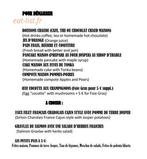 Sur La Braise — carte page 1