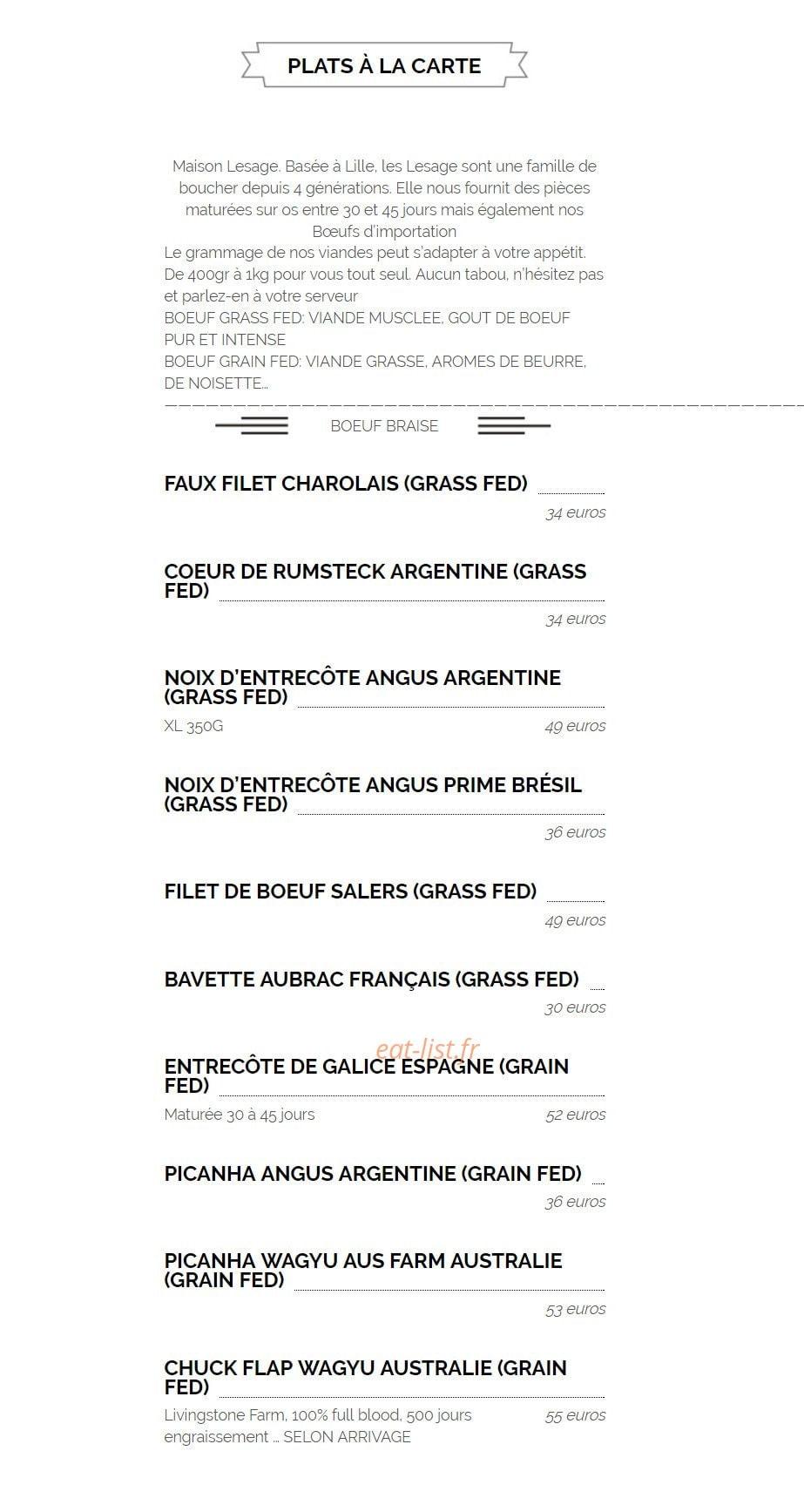 Sur La Braise — carte page 6