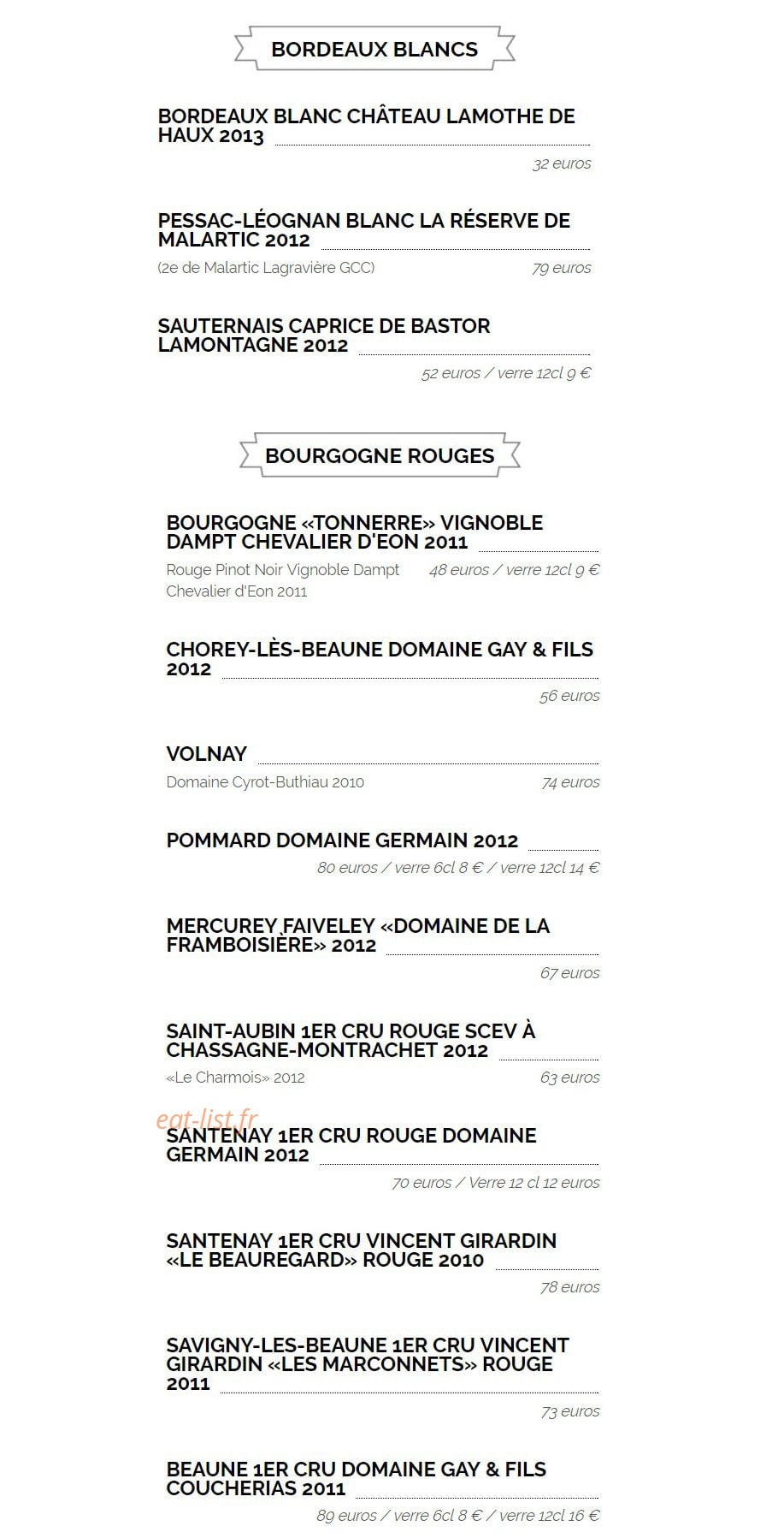 Sur La Braise — carte page 11