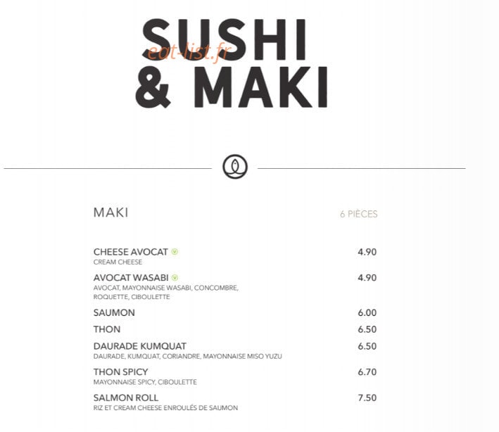 Sushi Shop — carte page 20