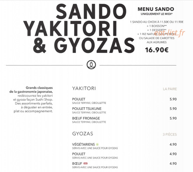 Sushi Shop — carte page 16