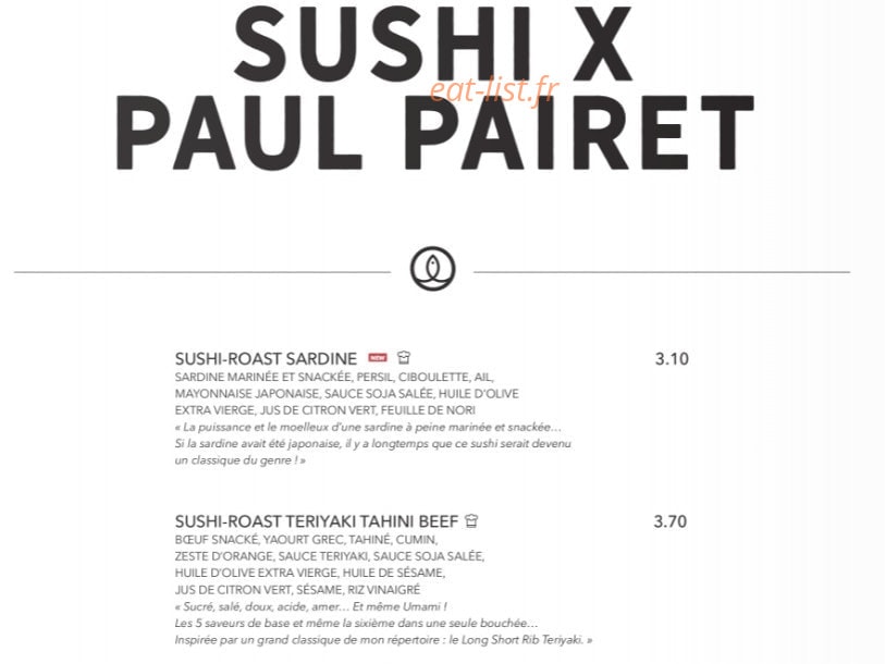 Sushi Shop — carte page 18