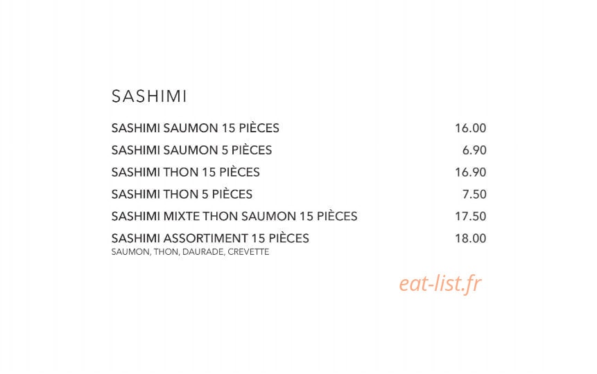 Sushi Shop — carte page 27