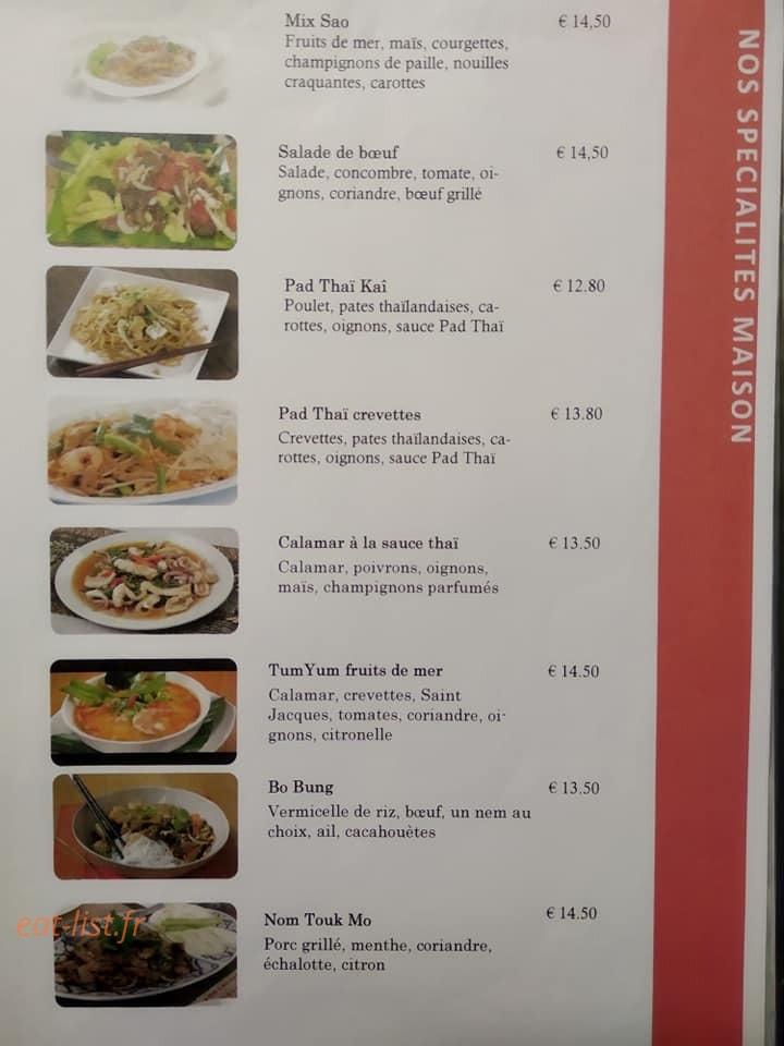 Tapas Thaï — carte page 6
