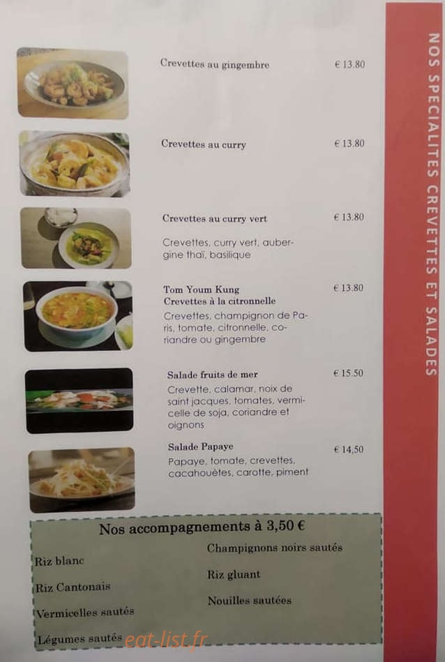 Tapas Thaï — carte page 4