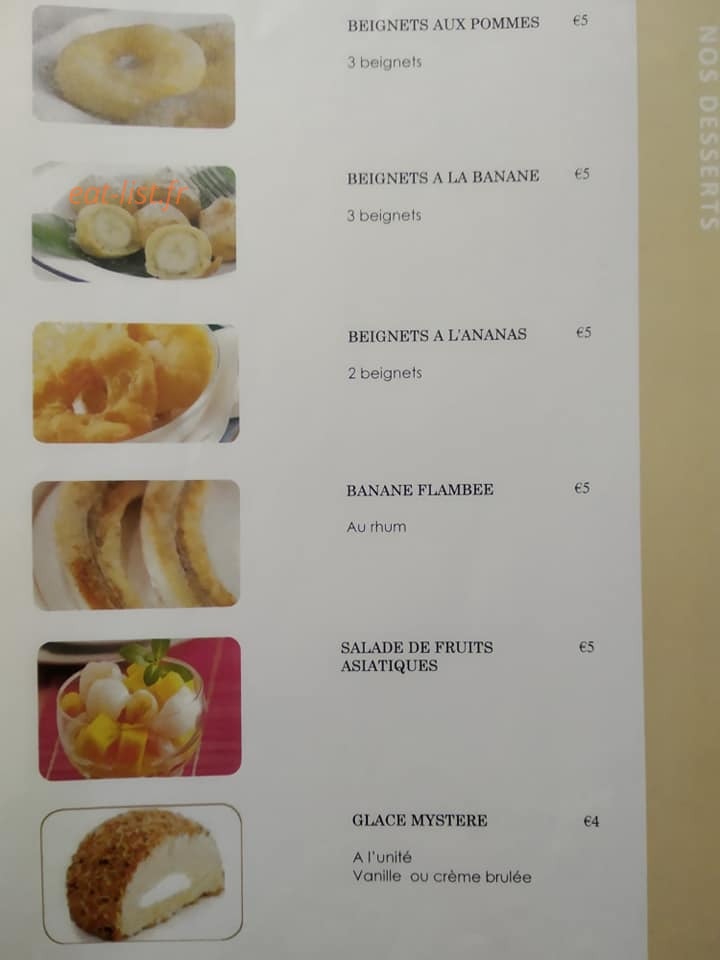 Tapas Thaï — carte page 9