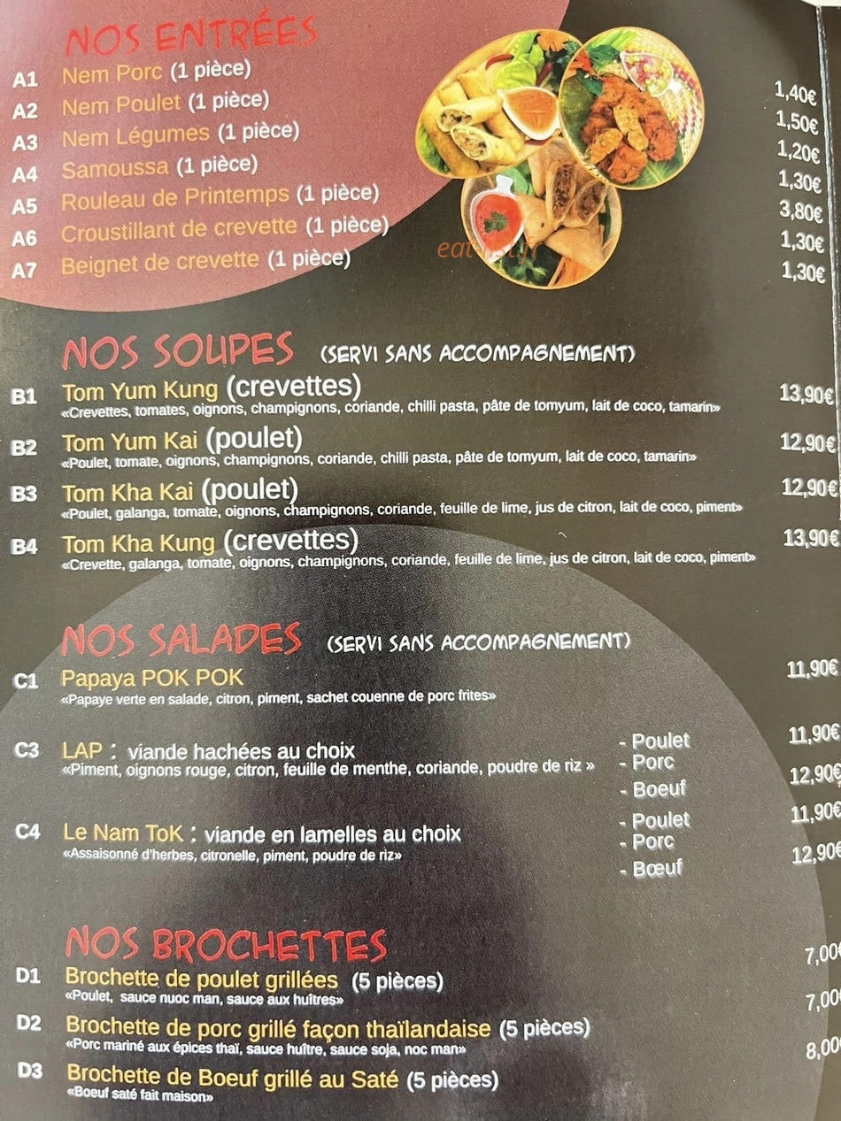 Thaï isaan street food — carte page 2