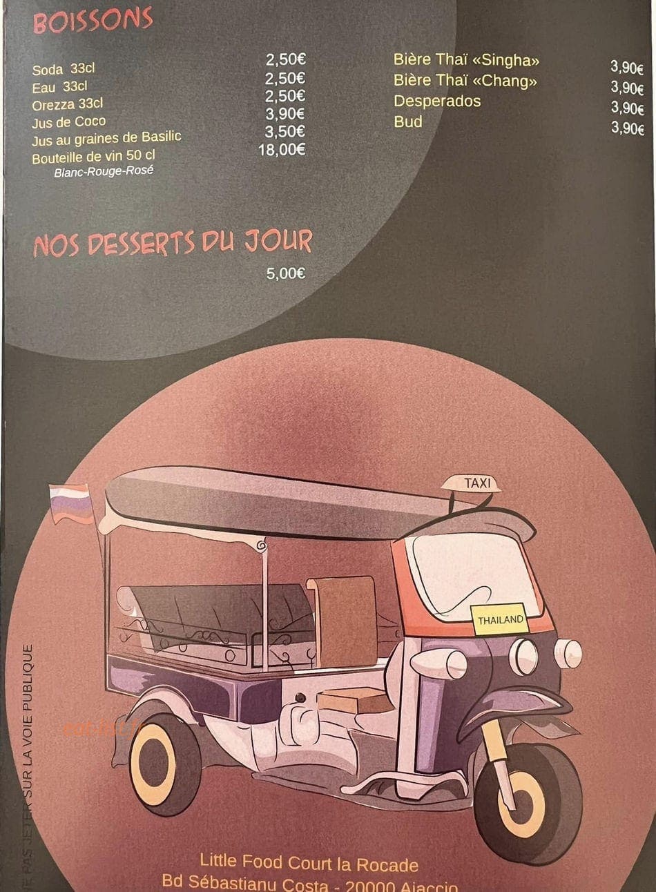 Thaï isaan street food — carte page 4