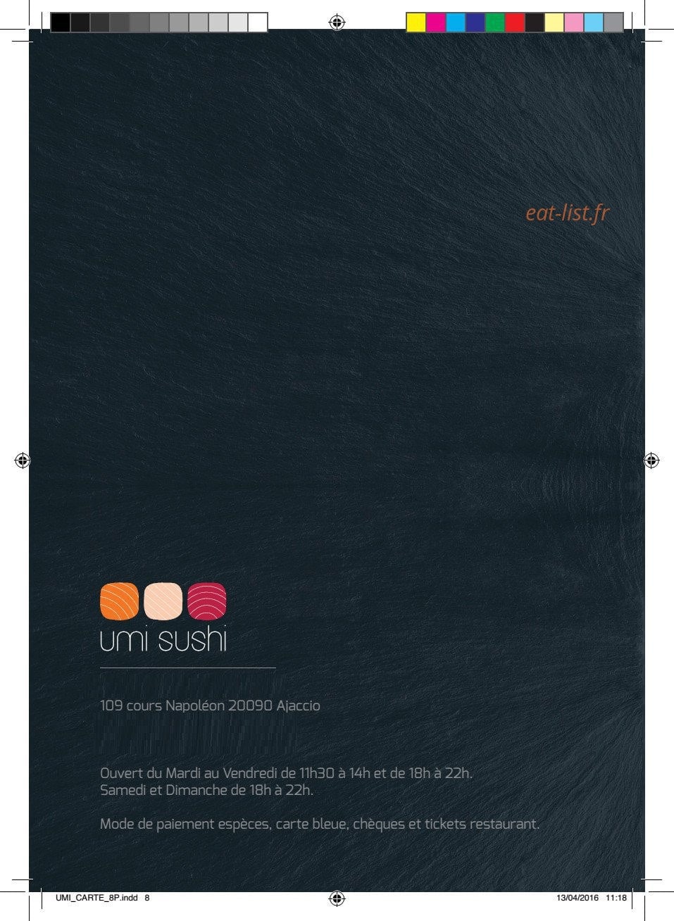 Umi Sushi — carte page 7